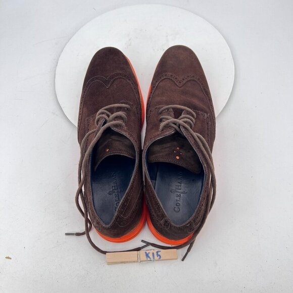 Cole Haan Lunargrand Men Size 11.5M Brown Suede Red Sole Derby Casual Shoes - Picture 11 of 13